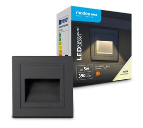 Modee LED Trapverlichting - 5W 390lm - 4000K - IP65 - 84x50x84mm Modee LED Trapverlichting - 5W 390lm - 4000K - IP65 - 84x50x84mm