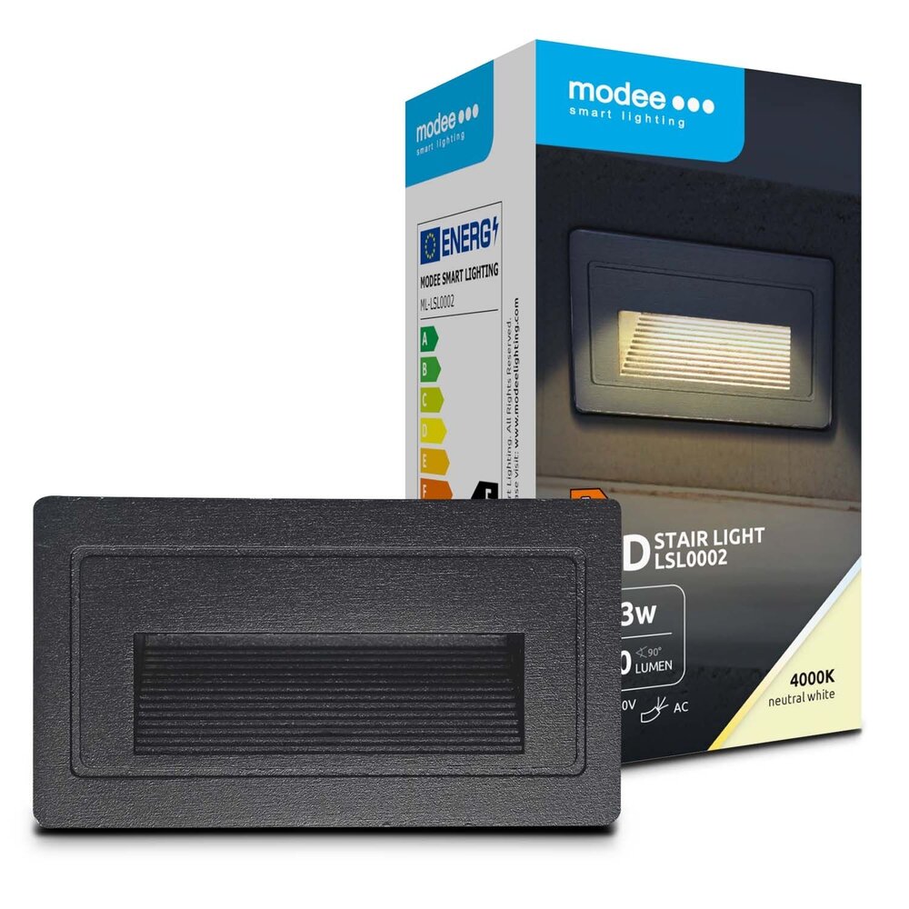 Modee LED Trapverlichting - 3W 210lm - 4000K - IP65 - 103x45x58mm