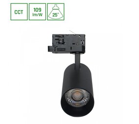Spectrum LED Railspot ANDROMEDA PRIME - 16W - CCT 3000K/4000K/6000K - 109 lm/W - 25° Bundel - IP20 - 3-Fase - Zwart Spectrum LED Railspot ANDROMEDA PRIME - 16W - CCT 3000K/4000K/6000K - 109 lm/W - 25° Bundel - IP20 - 3-Fase - Zwart