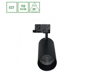 Spectrum LED Railspot Andromeda Prime - 24W - CCT 3000K/4000K/6000K - 113 lm/W - 25° Bundel - IP20 -Zwart - 3-Fase Spectrum LED Railspot Andromeda Prime - 24W - CCT 3000K/4000K/6000K - 113 lm/W - 25° Bundel - IP20 -Zwart - 3-Fase