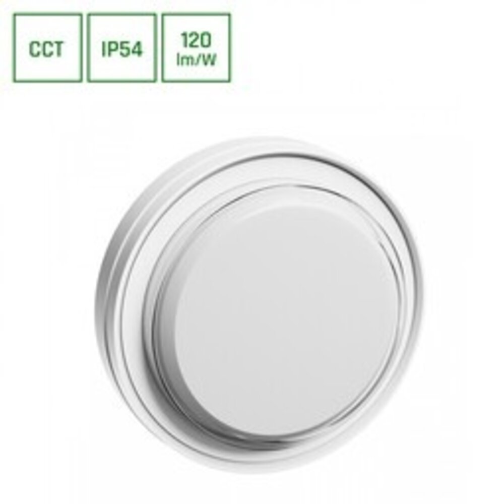 Spectrum LED Wandlamp PASTILO ROND - 10W - CCT 3000K/4000K/6000K - 120 lm/W - IP54 - IK10 - 120° Bundel - Wit - Opbouwmontage Spectrum LED Wandlamp PASTILO ROND - 10W - CCT 3000K/4000K/6000K - 120 lm/W - IP54 - IK10 - 120° Bundel - Wit - Opbouwmontage