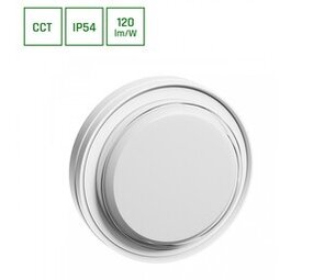 Spectrum LED Wandlamp PASTILO ROND - 15W - CCT 3000K/4000K/6000K - 120 lm/W - IP54 - IK10 - 120° Bundel - Wit - Opbouwmontage