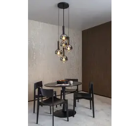 Lucide MARIUS - Hanglamp - Ø 55 cm - 5xE27 - Zwart Lucide MARIUS - Hanglamp - Ø 55 cm - 5xE27 - Zwart