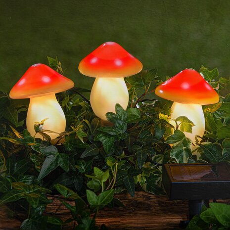 Modee LED Solar Lamp decoratieve paddenstoelen - DS006 - 3 stuks Modee LED Solar Lamp decoratieve paddenstoelen - DS006 - 3 stuks