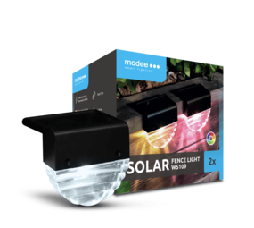 Modee LED Solar Wandlamp -  RGB Multikleur - WS109 - 2 stuks Modee LED Solar Wandlamp -  RGB Multikleur - WS109 - 2 stuks