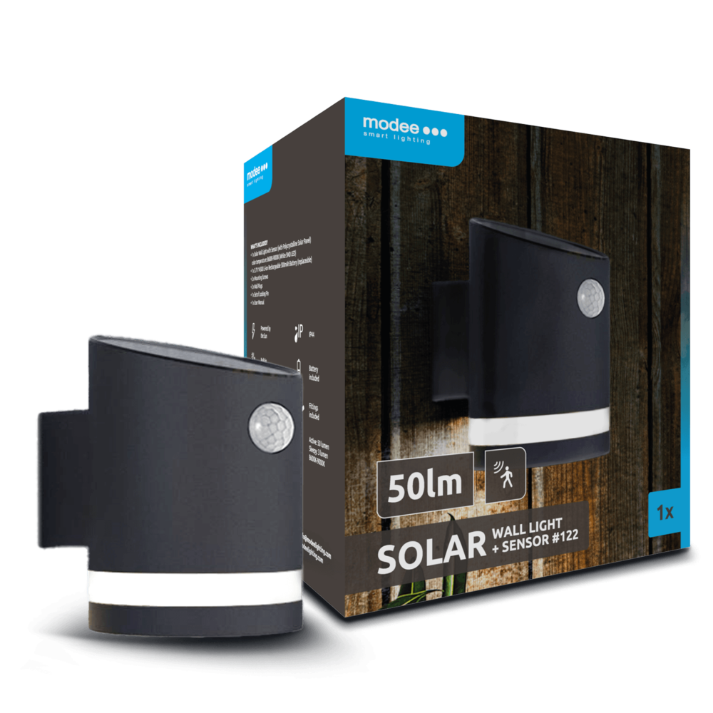 Modee LED Solar Wandlamp -  9000K Daglicht - WS122 Modee LED Solar Wandlamp -  9000K Daglicht - WS122