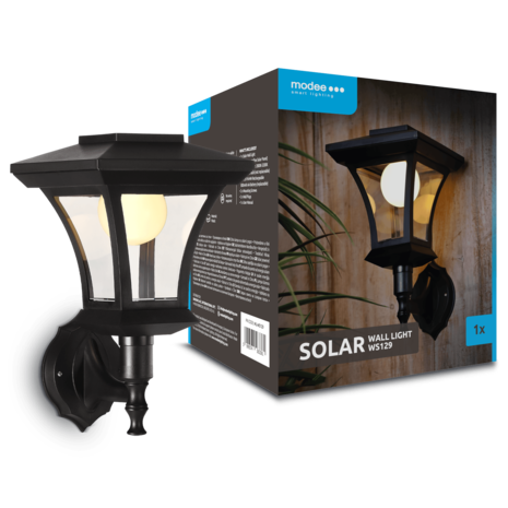 Modee LED Solar Wandlamp - 3000K Warm wit - WS129 Modee LED Solar Wandlamp - 3000K Warm wit - WS129