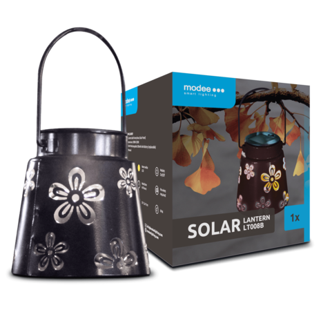 Modee LED Solar Lamp - 3000K Warm wit - 11x11x5cm - LT008B Modee LED Solar Lamp - 3000K Warm wit - 11x11x5cm - LT008B