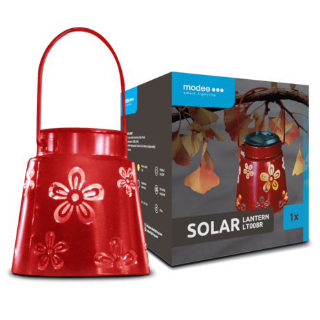 Modee LED Solar Lamp - 3000K Warm wit - 11x11x5cm - LT008R Modee LED Solar Lamp - 3000K Warm wit - 11x11x5cm - LT008R