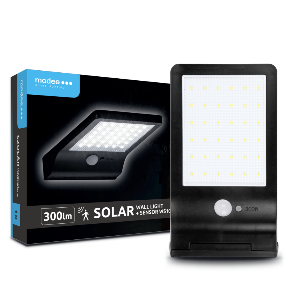 Modee LED Solar wandlamp met sensor - 6000K daglicht wit - 300 Lumen - IP44 Modee LED Solar wandlamp met sensor - 6000K daglicht wit - 300 Lumen - IP44