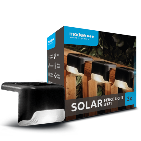 Modee LED Solar Wandlamp - 3000K Warm wit - WS121 - 3 stuks Modee LED Solar Wandlamp - 3000K Warm wit - WS121 - 3 stuks