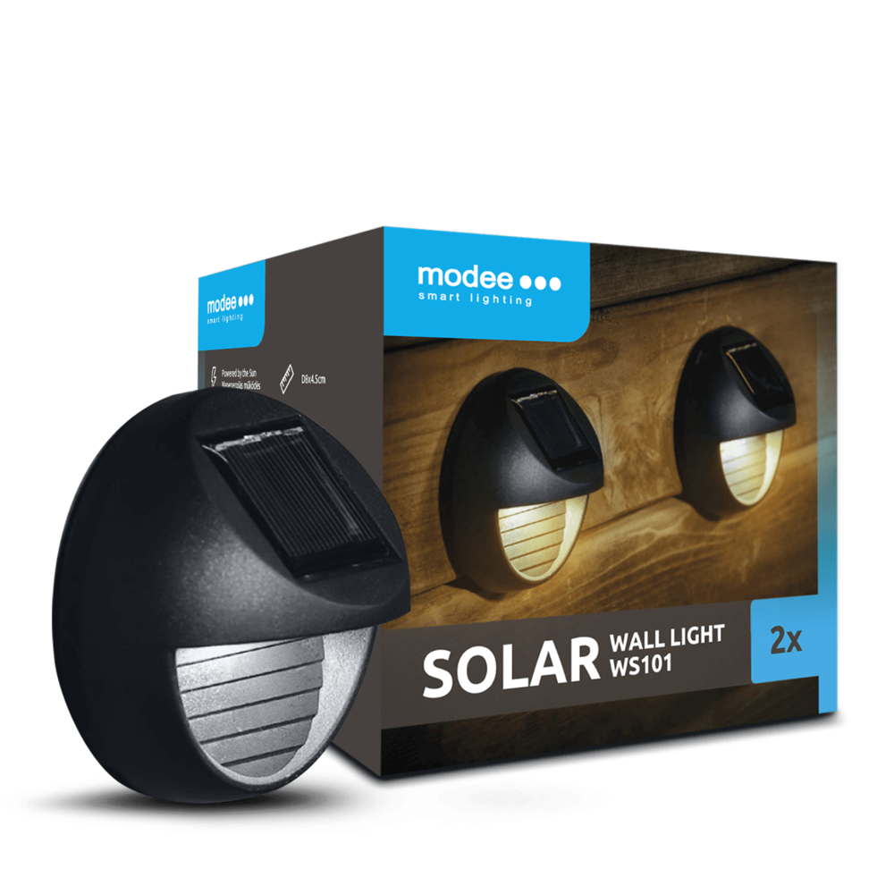 Modee LED Solar Wandlamp - 6000K Daglicht - WS101 - 2 stuks Modee LED Solar Wandlamp - 6000K Daglicht - WS101 - 2 stuks
