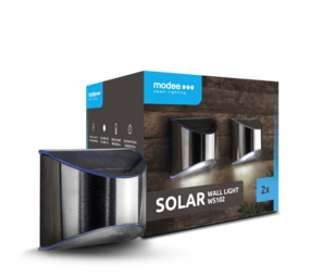 Modee LED Solar Wandlamp - 6000K Daglicht - WS102 - 2 stuks Modee LED Solar Wandlamp - 6000K Daglicht - WS102 - 2 stuks