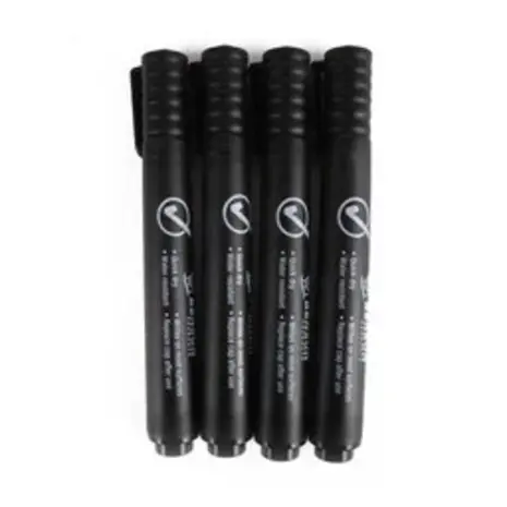 Benson MARKEERSTIFT - Permanent -Fijn - 4 Stuks - Zwart Benson MARKEERSTIFT - Permanent -Fijn - 4 Stuks - Zwart