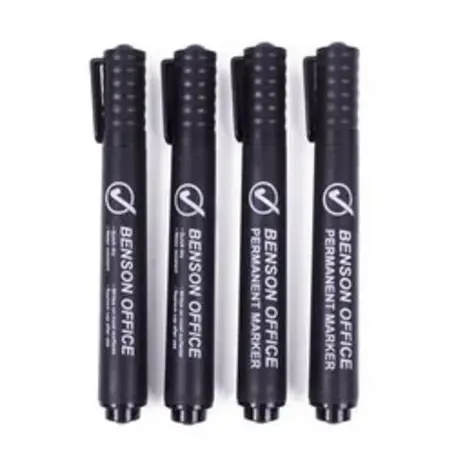 Benson MARKEERSTIFT - Permanent -Fijn - 4 Stuks - Zwart Benson MARKEERSTIFT - Permanent -Fijn - 4 Stuks - Zwart