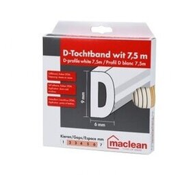 D tochtprofiel 3-6mm x 9mm - klevend D tochtprofiel 3-6mm x 9mm - klevend