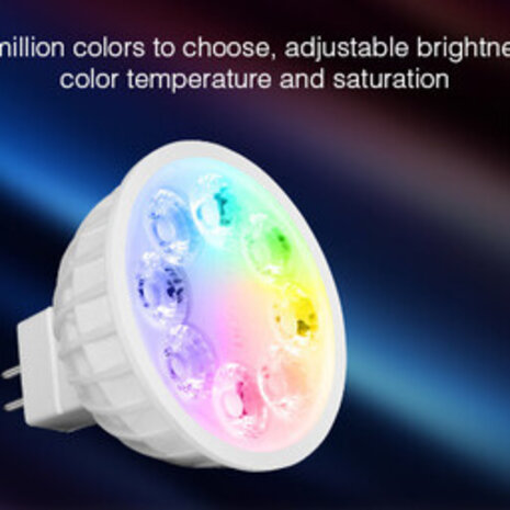 Miboxer LED Spot MR16 - 4W - RGB+CCT | MIBOXER - RF 2.4 GHz - Dimbaar Miboxer LED Spot MR16 - 4W - RGB+CCT | MIBOXER - RF 2.4 GHz - Dimbaar