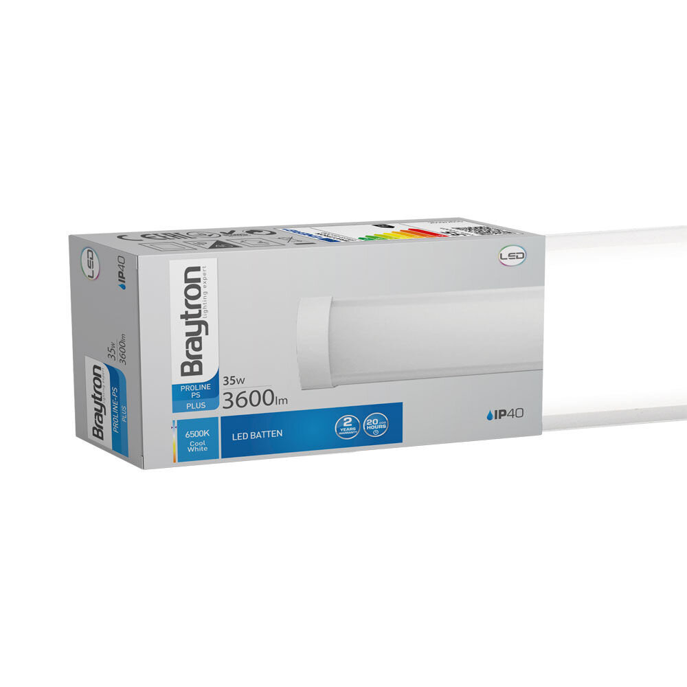 Braytron LED Batten 120cm - 35W 3600lm - 6500K 865 Daglicht wit - compleet incl. bevestigingsmateriaal Braytron LED Batten 120cm - 35W 3600lm - 6500K 865 Daglicht wit - compleet incl. bevestigingsmateriaal