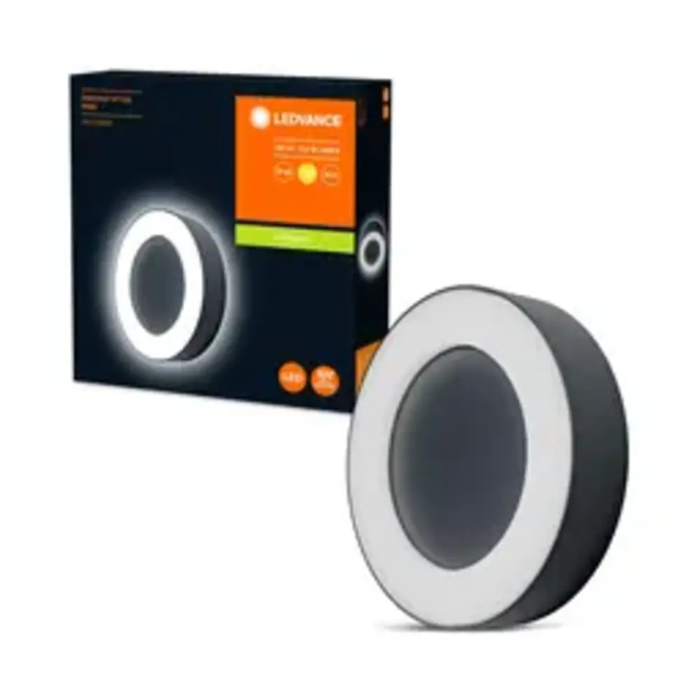 Ledvance LED Wandlamp - Endura Stijl Ring - Donker Grijs - 13.5W 480lm - 3000K Warm Wit