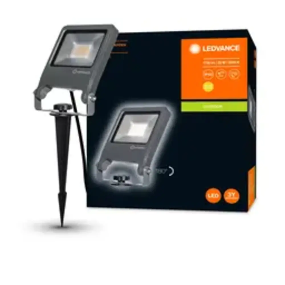 Ledvance LED Breedstraler - Endura Spike - Zwart - 20W 1700lm - 3000K Warm Wit Ledvance LED Breedstraler - Endura Spike - Zwart - 20W 1700lm - 3000K Warm Wit