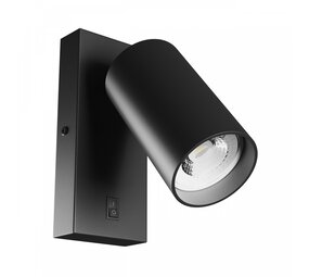 Spectrum LED Bedlamp - 1x GU10 - Aan/Uit Schakelaar - 55x100mm - Zwart Spectrum LED Bedlamp - 1x GU10 - Aan/Uit Schakelaar - 55x100mm - Zwart