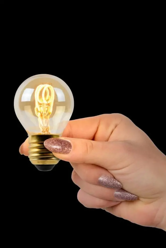 Lucide G45 - Filament lamp - Ø 4,5 cm - LED Dimb. - E27 - 1x3W 2200K - Amber Lucide G45 - Filament lamp - Ø 4,5 cm - LED Dimb. - E27 - 1x3W 2200K - Amber