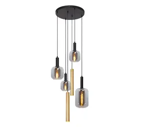 Lucide LED Hanglamp - JOANET - Ø65cm - 4x E27 Fitting - Messing - In Hoogte Verstelbaar - Dimbaar - Binnenverlichting - Exclusief Lichtbronnen - Max. 4x40W - Design Glasarmatuur Lucide LED Hanglamp - JOANET - Ø65cm - 4x E27 Fitting - Messing - In Hoogte Verstelbaar - Dimbaar - Binnenverlichting - Exclusief Lichtbronnen - Max. 4x40W - Design Glasarmatuur