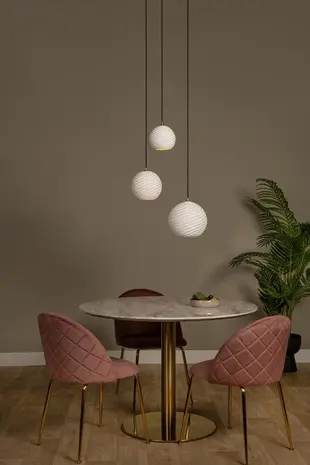 Lucide  LED Hanglamp - BINA - Ø40cm – 3x E27 – Porselein – Dimbaar – Witte Plafondlamp – Geschikt voor LED Lucide  LED Hanglamp - BINA - Ø40cm – 3x E27 – Porselein – Dimbaar – Witte Plafondlamp – Geschikt voor LED