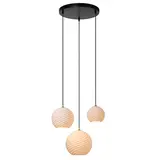 Lucide LED Hanglamp - BINA - Ø40cm – 3x E27 – Porselein – Dimbaar – Witte Plafondlamp – Geschikt voor LED