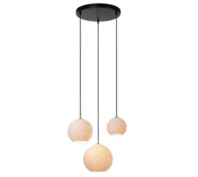 Lucide LED Hanglamp - BINA - Ø40cm – 3x E27 – Porselein – Dimbaar – Witte Plafondlamp – Geschikt voor LED Lucide LED Hanglamp - BINA - Ø40cm – 3x E27 – Porselein – Dimbaar – Witte Plafondlamp – Geschikt voor LED