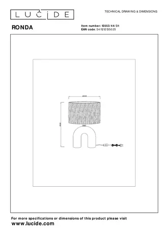Lucide LED Tafellamp - RONDA - 1x E27 Fitting - Rattan Kap - Keramische Basis - 28x28x45cm - Wit - Niet Dimbaar - Binnengebruik Lucide LED Tafellamp - RONDA - 1x E27 Fitting - Rattan Kap - Keramische Basis - 28x28x45cm - Wit - Niet Dimbaar - Binnengebruik