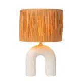 Lucide LED Tafellamp - RONDA - 1x E27 Fitting - Rattan Kap - Keramische Basis - 28x28x45cm - Wit - Niet Dimbaar - Binnengebruik Lucide LED Tafellamp - RONDA - 1x E27 Fitting - Rattan Kap - Keramische Basis - 28x28x45cm - Wit - Niet Dimbaar - Binnengebruik