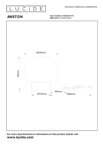 Lucide LED Tafellamp - ANSTON - Ø22cm – Opaal Glas – E14 Fitting – Geschikt voor LED – Binnenverlichting – Moderne Woonkamerlamp Lucide LED Tafellamp - ANSTON - Ø22cm – Opaal Glas – E14 Fitting – Geschikt voor LED – Binnenverlichting – Moderne Woonkamerlamp