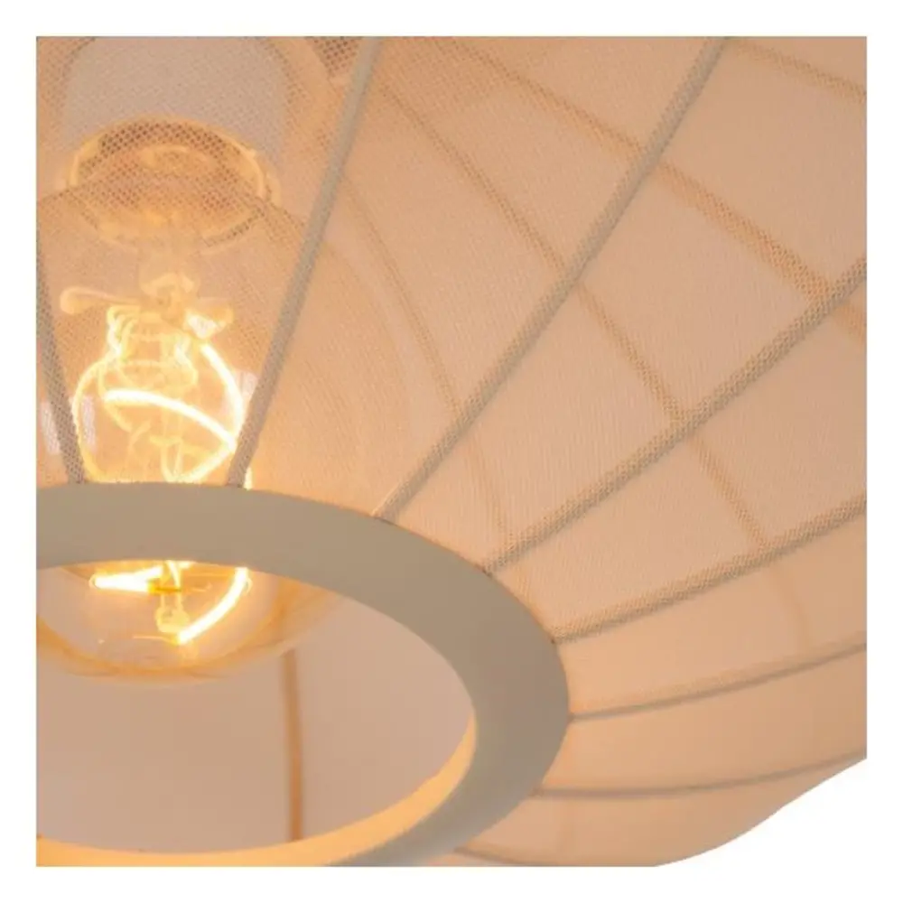 Lucide  LED Hanglamp - CORINA - Ø 50 cm - 1xE27 - Crème - Dimbaar - Geschikt voor LED - Verstelbare Hoogte - Modern Design - 40W - 230V - Woonkamer Lucide  LED Hanglamp - CORINA - Ø 50 cm - 1xE27 - Crème - Dimbaar - Geschikt voor LED - Verstelbare Hoogte - Modern Design - 40W - 230V - Woonkamer