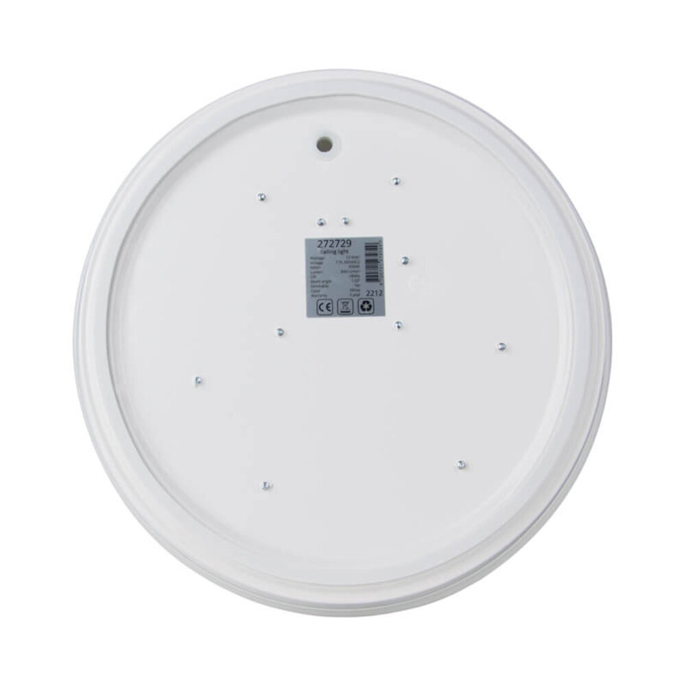 LCB LED Plafondlamp - 12W vervangt 90W - 4000K 840 - 255x55mm - Wit - Rond