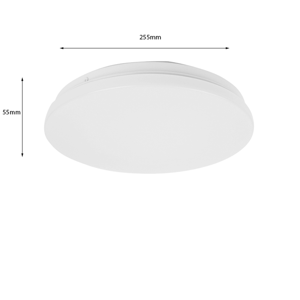 LCB LED Plafondlamp - 12W vervangt 90W - 4000K 840 - 255x55mm - Wit - Rond
