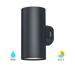 Braytron LED Wandlamp Up Down - Zwart - 18W CCT - IP65 - 78x99x115mm Braytron LED Wandlamp Up Down - Zwart - 18W CCT - IP65 - 78x99x115mm