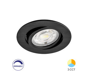 Braytron LED inbouwspot - 7W  DIM CCT - Zaagmaat 70mm - Buitenmaat 85mm - Zwart Braytron LED inbouwspot - 7W  DIM CCT - Zaagmaat 70mm - Buitenmaat 85mm - Zwart