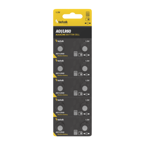 Technik Platinum Coin Cell Alkaline - 10 Stuks - AG1 / LR60 / 164 / 364 - 1,5V - B10 | Knoopcelbatterij Technik Platinum Coin Cell Alkaline - 10 Stuks - AG1 / LR60 / 164 / 364 - 1,5V - B10 | Knoopcelbatterij