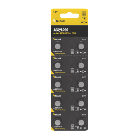 Technik Platinum Coin Cell Alkaline - 10 Stuks - AG2/LR59/196/396 - 1,5V | Knoopcelbatterij Technik Platinum Coin Cell Alkaline - 10 Stuks - AG2/LR59/196/396 - 1,5V | Knoopcelbatterij