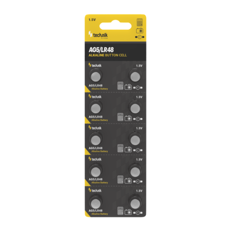 Technik Platinum Coin Cell Alkaline - 10 Stuks - AG5 / LR48 / 193 / 393 - 1,5V | Knoopcelbatterij Technik Platinum Coin Cell Alkaline - 10 Stuks - AG5 / LR48 / 193 / 393 - 1,5V | Knoopcelbatterij