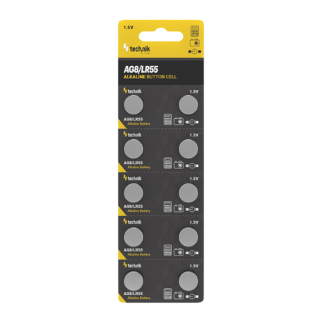 Technik Platinum Coin Cell Alkaline - 10 Stuks - AG8 / LR55 / 191 / 391 - 1,5V - B10 | Knoopcelbatterij Technik Platinum Coin Cell Alkaline - 10 Stuks - AG8 / LR55 / 191 / 391 - 1,5V - B10 | Knoopcelbatterij