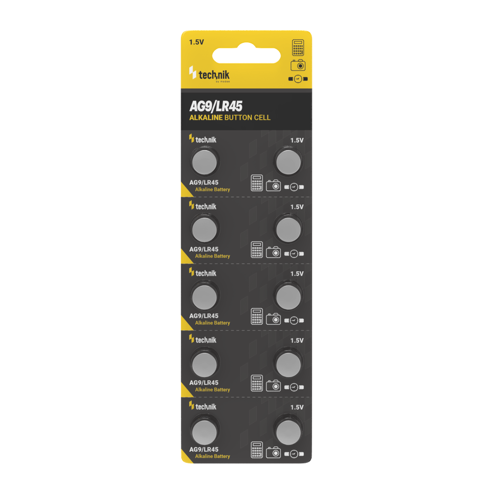 Technik Platinum Coin Cell Alkaline - 10 Stuks - AG9 / LR45 / 194 / 394 - 1,5V - B10 | Knoopcelbatterij Technik Platinum Coin Cell Alkaline - 10 Stuks - AG9 / LR45 / 194 / 394 - 1,5V - B10 | Knoopcelbatterij