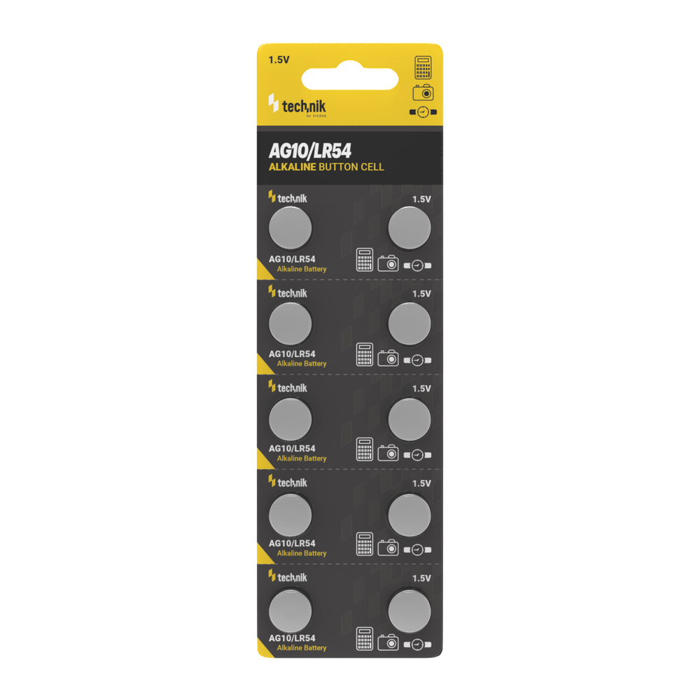 Technik Platinum Coin Cell Alkaline - 10 Stuks - AG10 / LR54 / 189 / 389 - 1,5V - B10 | Knoopcelbatterij Technik Platinum Coin Cell Alkaline - 10 Stuks - AG10 / LR54 / 189 / 389 - 1,5V - B10 | Knoopcelbatterij