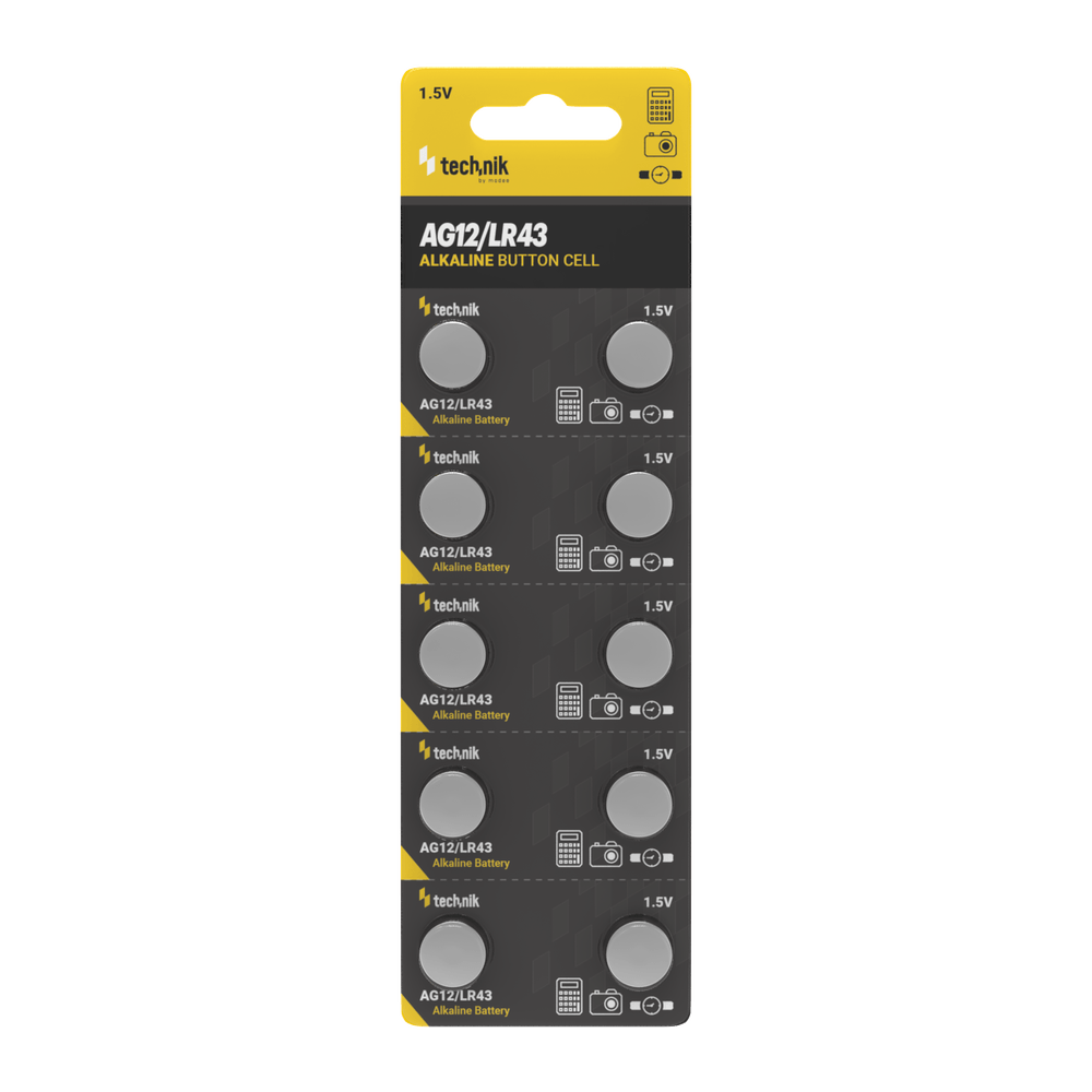 Technik Platinum Coin Cell Alkaline - 10 Stuks -  AG12 / LR43 / 186 / 386 - 1,5V - B10 | Knoopcelbatterij Technik Platinum Coin Cell Alkaline - 10 Stuks -  AG12 / LR43 / 186 / 386 - 1,5V - B10 | Knoopcelbatterij