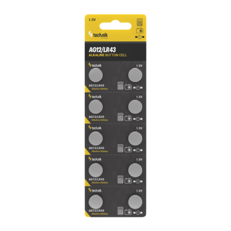 Technik Platinum Coin Cell Alkaline - 10 Stuks -  AG12 / LR43 / 186 / 386 - 1,5V - B10 | Knoopcelbatterij Technik Platinum Coin Cell Alkaline - 10 Stuks -  AG12 / LR43 / 186 / 386 - 1,5V - B10 | Knoopcelbatterij