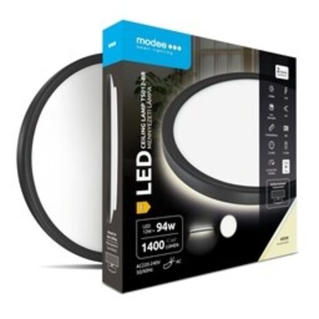 Modee LED Plafondlamp - Zwart - Rond - 12W 1400lm - 4000K Helder Wit  | 190x28mm Modee LED Plafondlamp - Zwart - Rond - 12W 1400lm - 4000K Helder Wit  | 190x28mm