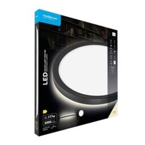 Modee LED Plafondlamp - Zwart - Rond - 22W 3000lm - 4000K Helder Wit | D420x28mm Modee LED Plafondlamp - Zwart - Rond - 22W 3000lm - 4000K Helder Wit | D420x28mm