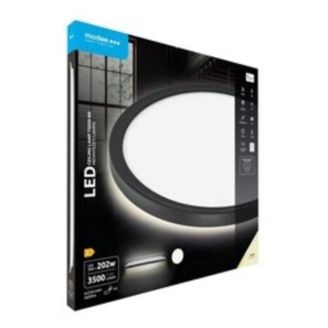 Modee LED Plafondlamp - Zwart - Rond - 30W 3500lm - 4000K Helder Wit | D480x28mm Modee LED Plafondlamp - Zwart - Rond - 30W 3500lm - 4000K Helder Wit | D480x28mm