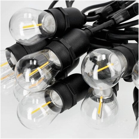 Kobi Prikkabel lichtslinger 10m - incl. 10x 1W E27 LED lamp Kobi Prikkabel lichtslinger 10m - incl. 10x 1W E27 LED lamp